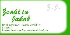 zsaklin jakab business card